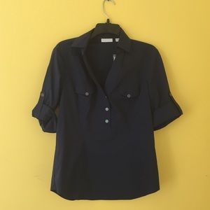 New York and Company NWT Navy blue button down